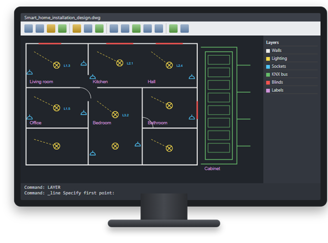 Editable smart home design plans open in CAD software